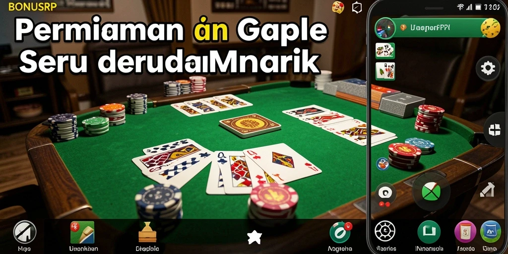 Tampilan gameplay Gaple yang seru dan interaktif dalam BONUSRP.