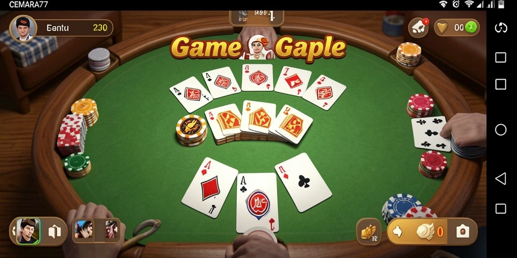 Gameplay seru CEMARA77 dalam permainan Gaple.