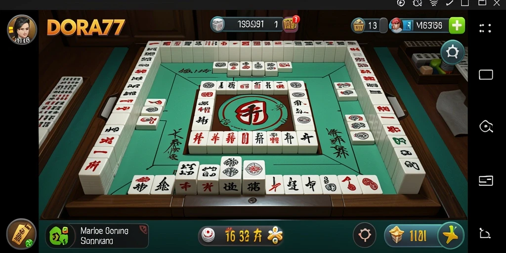 Tampilan menarik dari gameplay DORA77, menampilkan tantangan Mahjong.