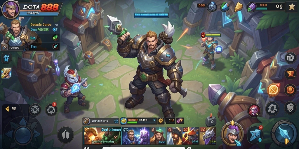 Tampilan menarik gameplay DOTA88 yang penuh warna.