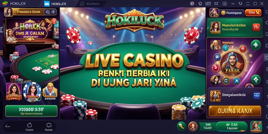 Tampilan gameplay Live Casino yang mendebarkan di HOKILUCK.