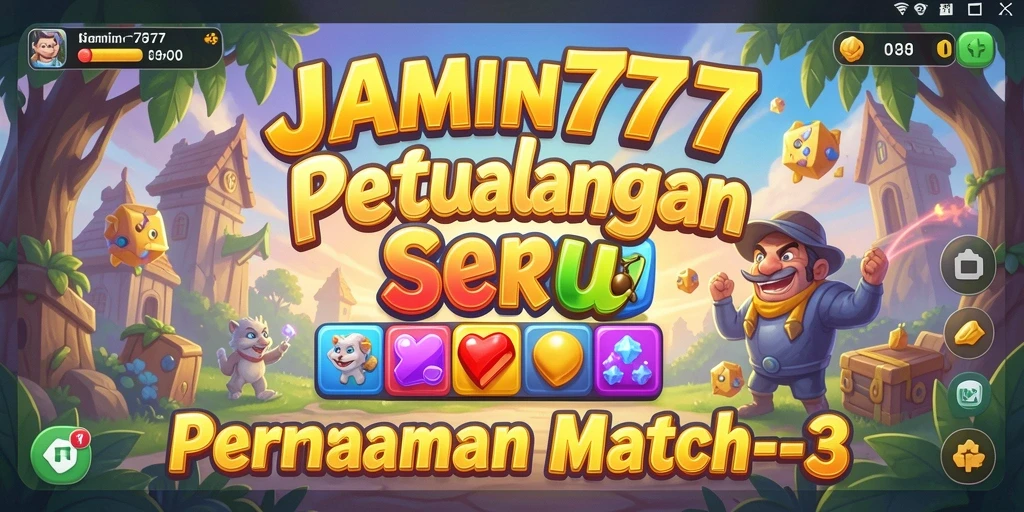 Tampilan menarik dari gameplay JAMIN777 dengan kombinasi batu yang berwarna-warni.