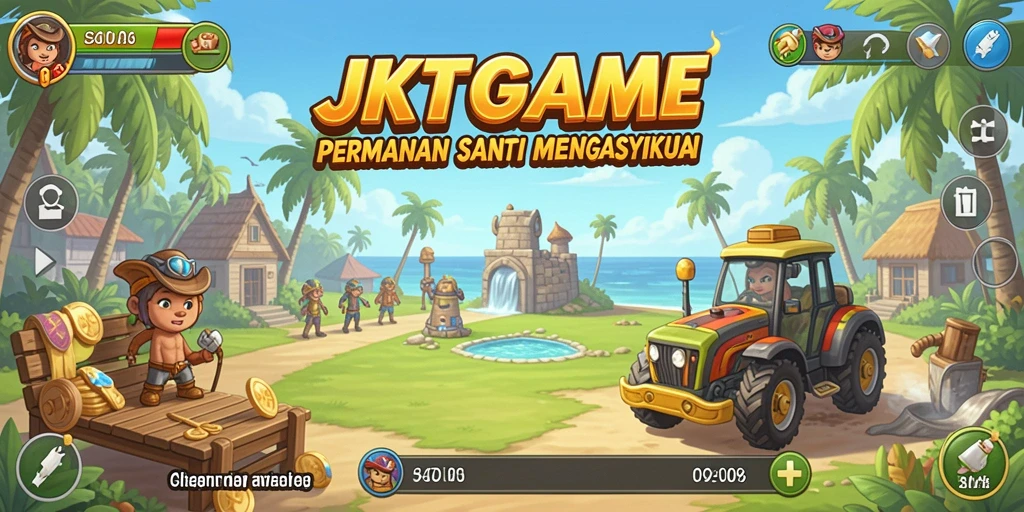 Screenshot gameplay <strong>JKTGAME</strong> menunjukkan aksi seru dan grafis yang cerah.
