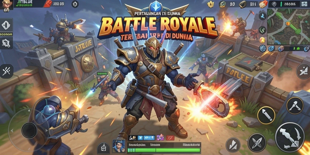 Tangkapan layar JTBLUE menampilkan aksi seru dalam mode Battle Royale.