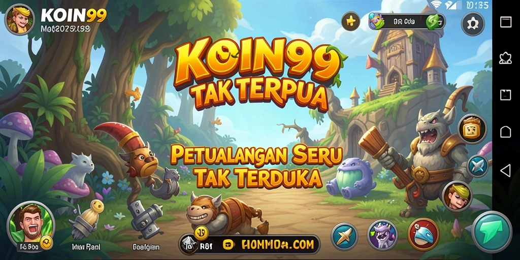 Screenshot gameplay KOIN99 menunjukkan eksplorasi yang mendebarkan di dunia petualangan.