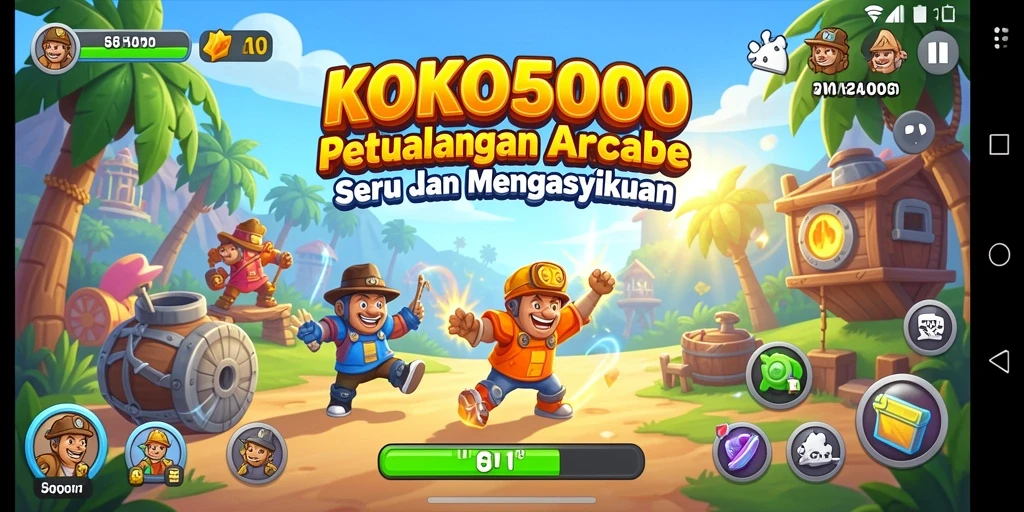 Tampilan gameplay KOKO5000 yang penuh warna dan seru.