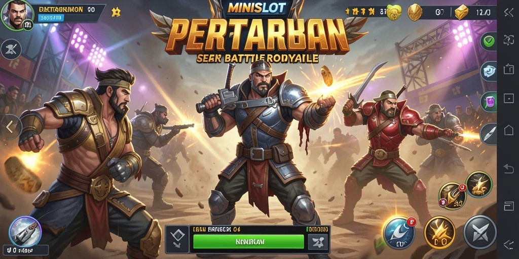 Screenshot MINISLOT menunjukkan aksi pertarungan yang seru dan grafis yang menawan.
