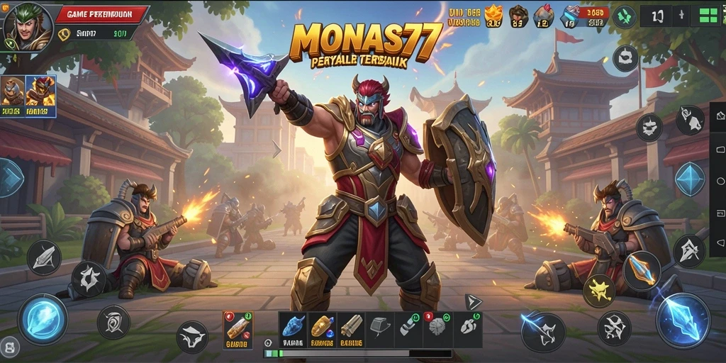 Gameplay epik dari MONAS77 dalam pertempuran Battle Royale.