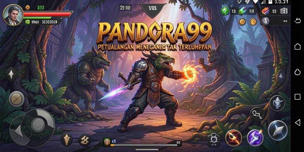 Screenshot utama PANDORA99 menampilkan aksi seru di dunia Adventure.