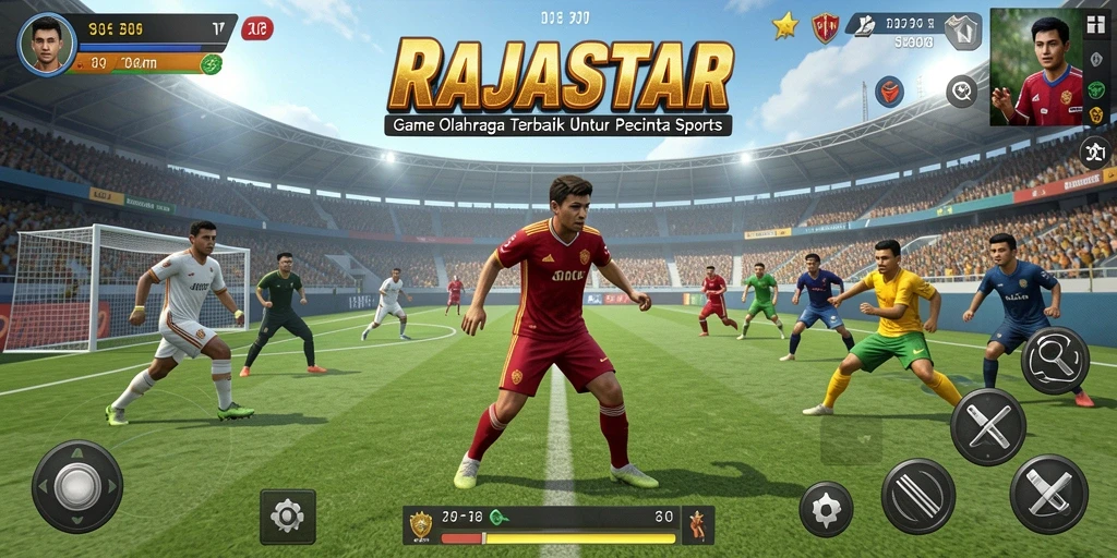 Tampilan gameplay RAJASTAR yang menegangkan dengan aksi olahraganya.