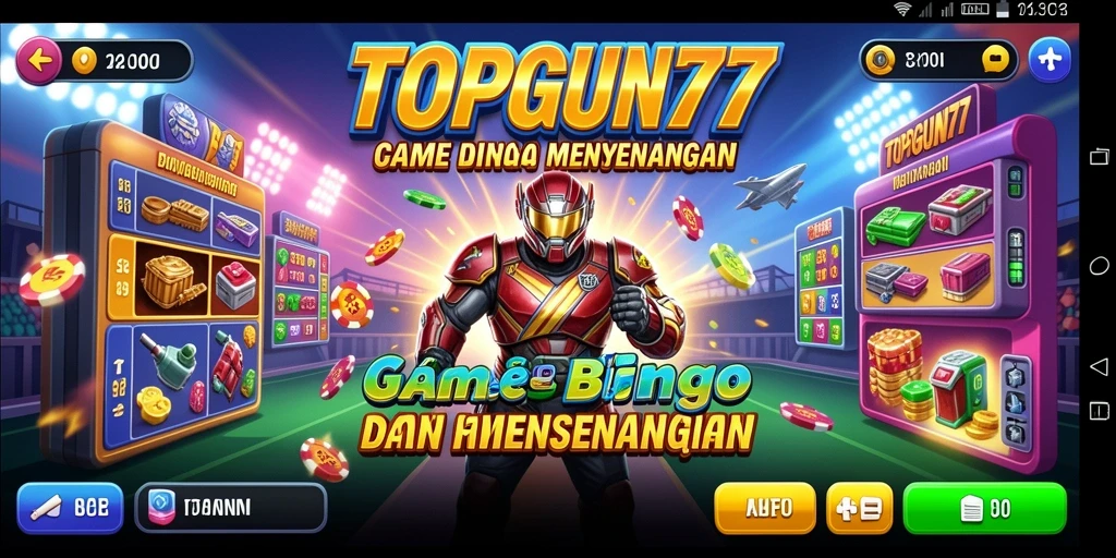 Tampilan gameplay seru dari game Bingo TOPGUN77.