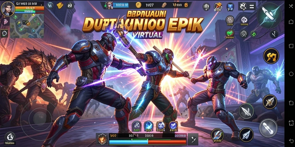 Tampilan gameplay Fighting menarik dan kompetitif di V07.